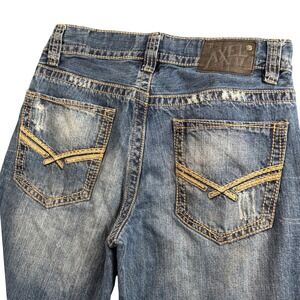 Axel Brand Relaxed Straight Jeans Mens 30x27.5 (Tag 30x30) Y2K‎ Distressed Denim